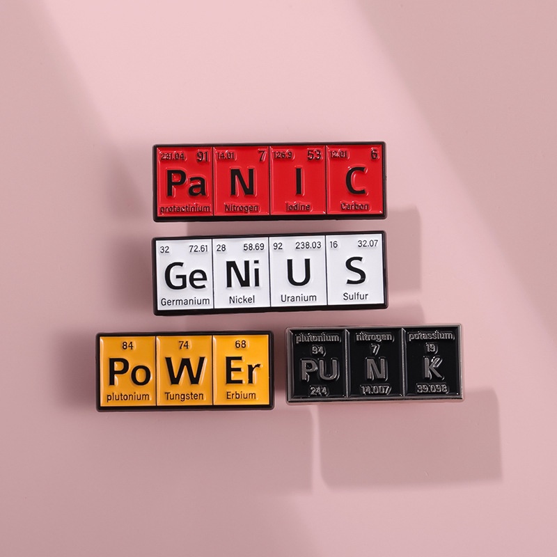 Trendy Science Enamel Brooch Periodic Table Molecular Element DNA ...