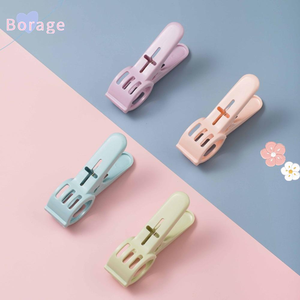 BORRAONE 4Pcs Clothes Clips, Plastic Large Clothes Pins, Durable Non ...