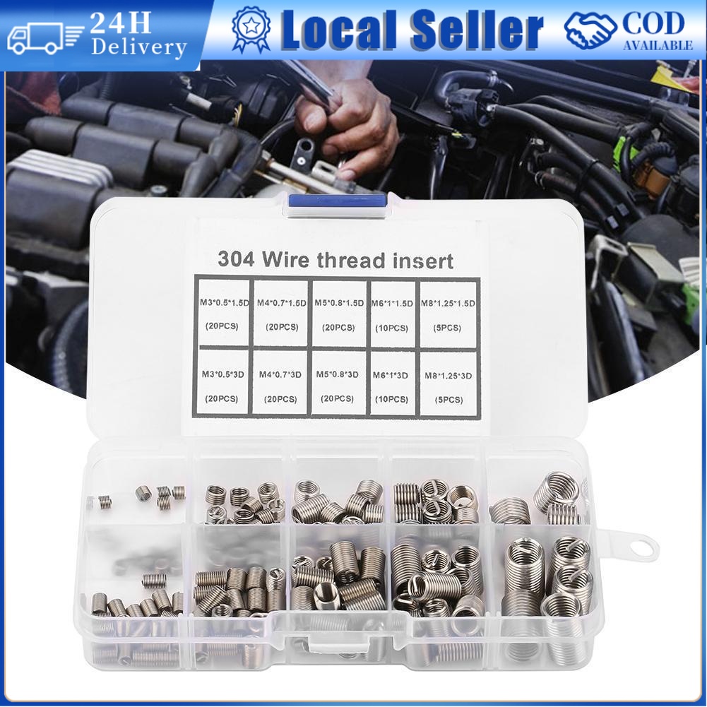 150Pcs M3-8 Wire Thread Insert Thread Repair Kit Screw Repair For ...