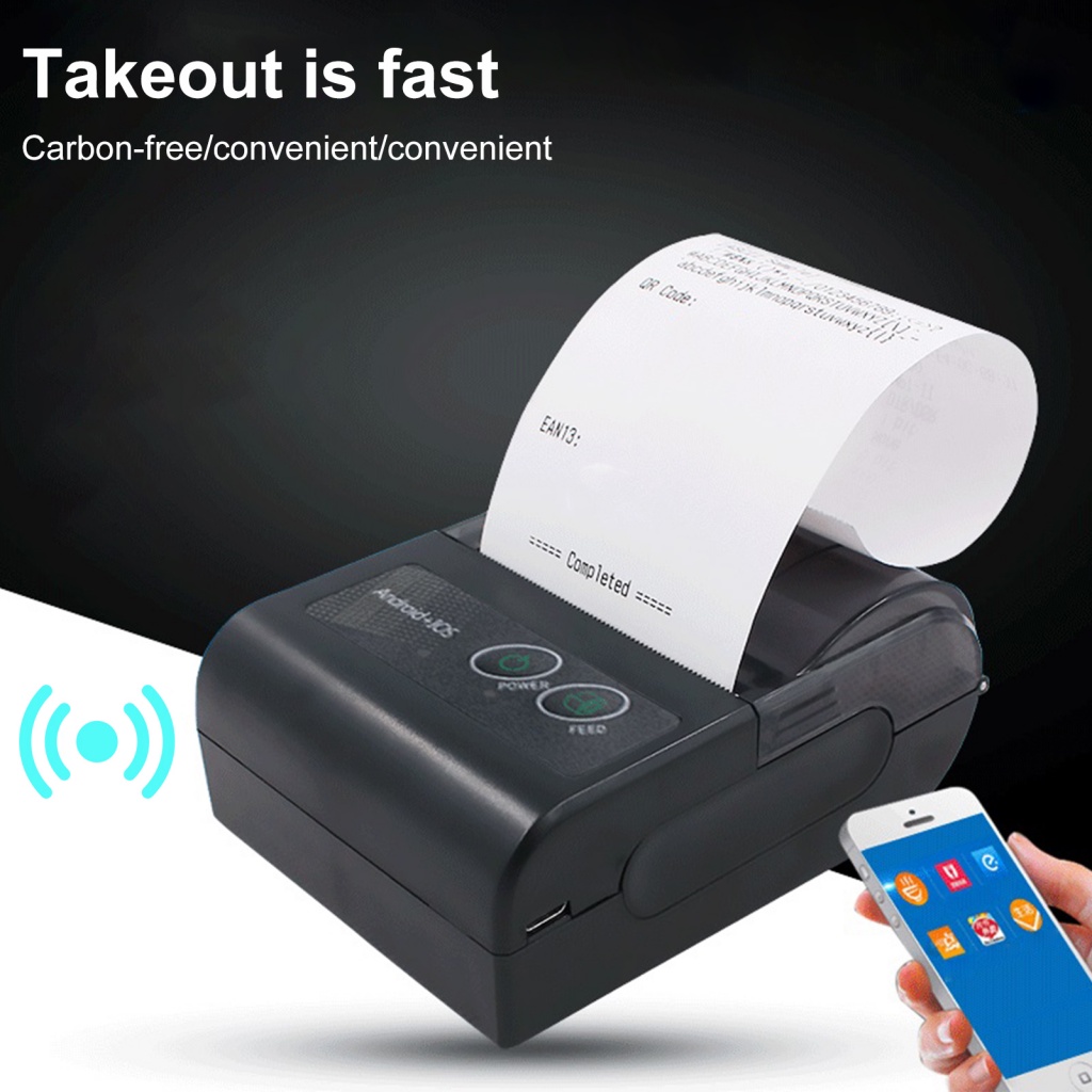 shipsoon Pocket Printer Receipt Printer Highspeed Bluetooth Usb