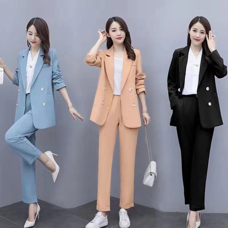 Plus Size Loose Suit Set Blazer Business Office Formal OL Suit Wear Ladies Women Casual Blazer Long Pants Two Piece Suit Women Clothings Shopee Malaysia