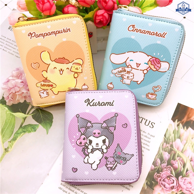 Hello Kitty Cinnamoroll Sanrio Kuromi Coin Purse Short Cute Zipper