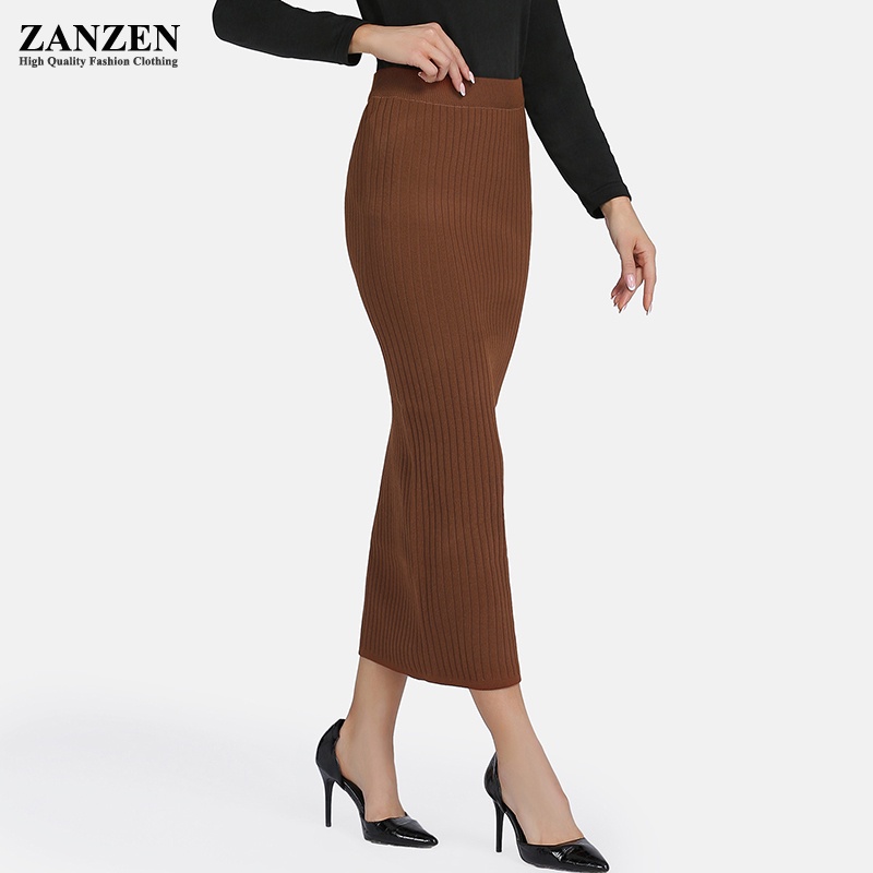 Banded Waist Pencil Skirt