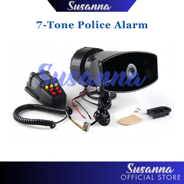 Susanna 7Tone Police Alarm 12V 100W Police Siren Car Siren Car Walkie