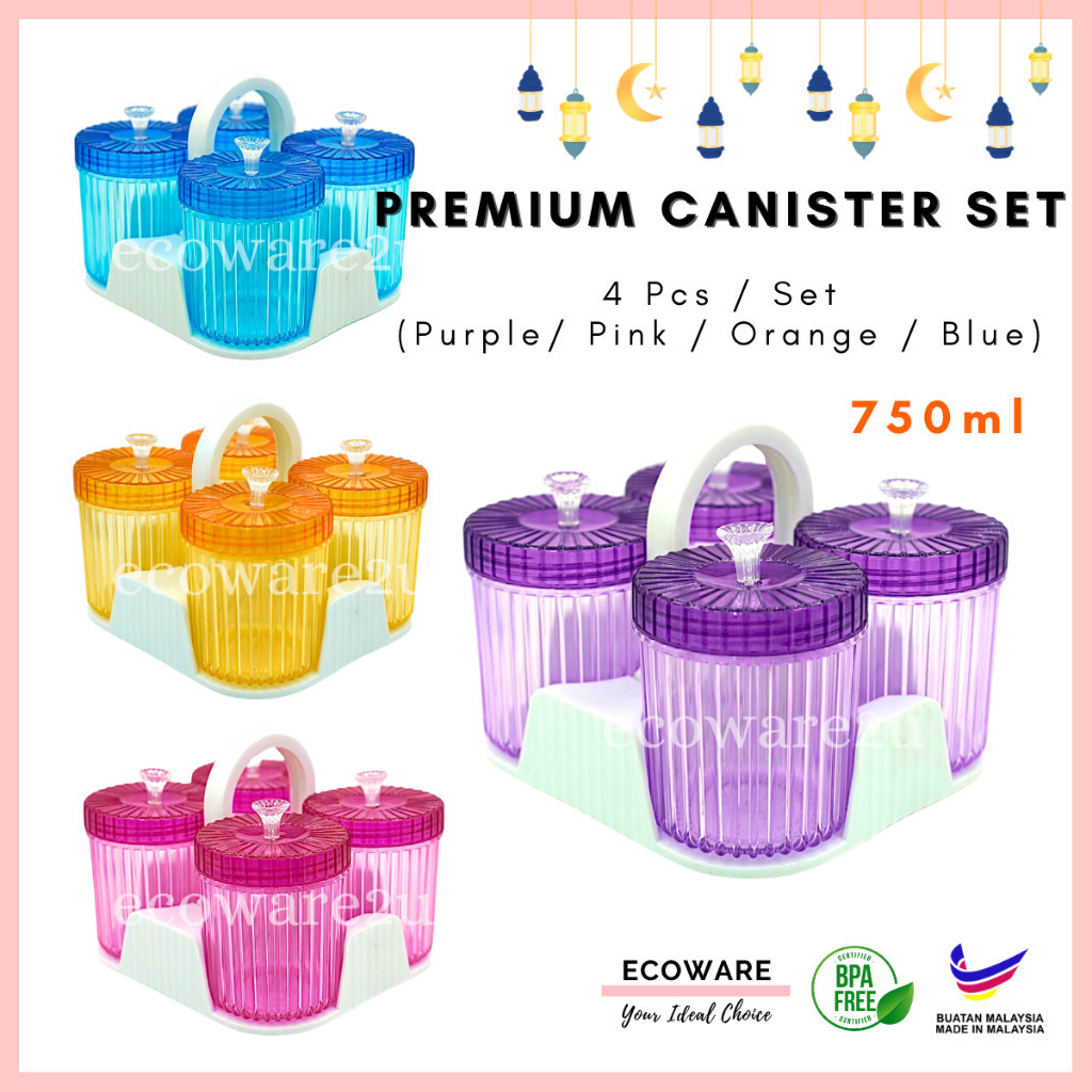BakeWithLove 4pcs Bekas Kuih Raya Set / Cookies Container Set / Bekas ...