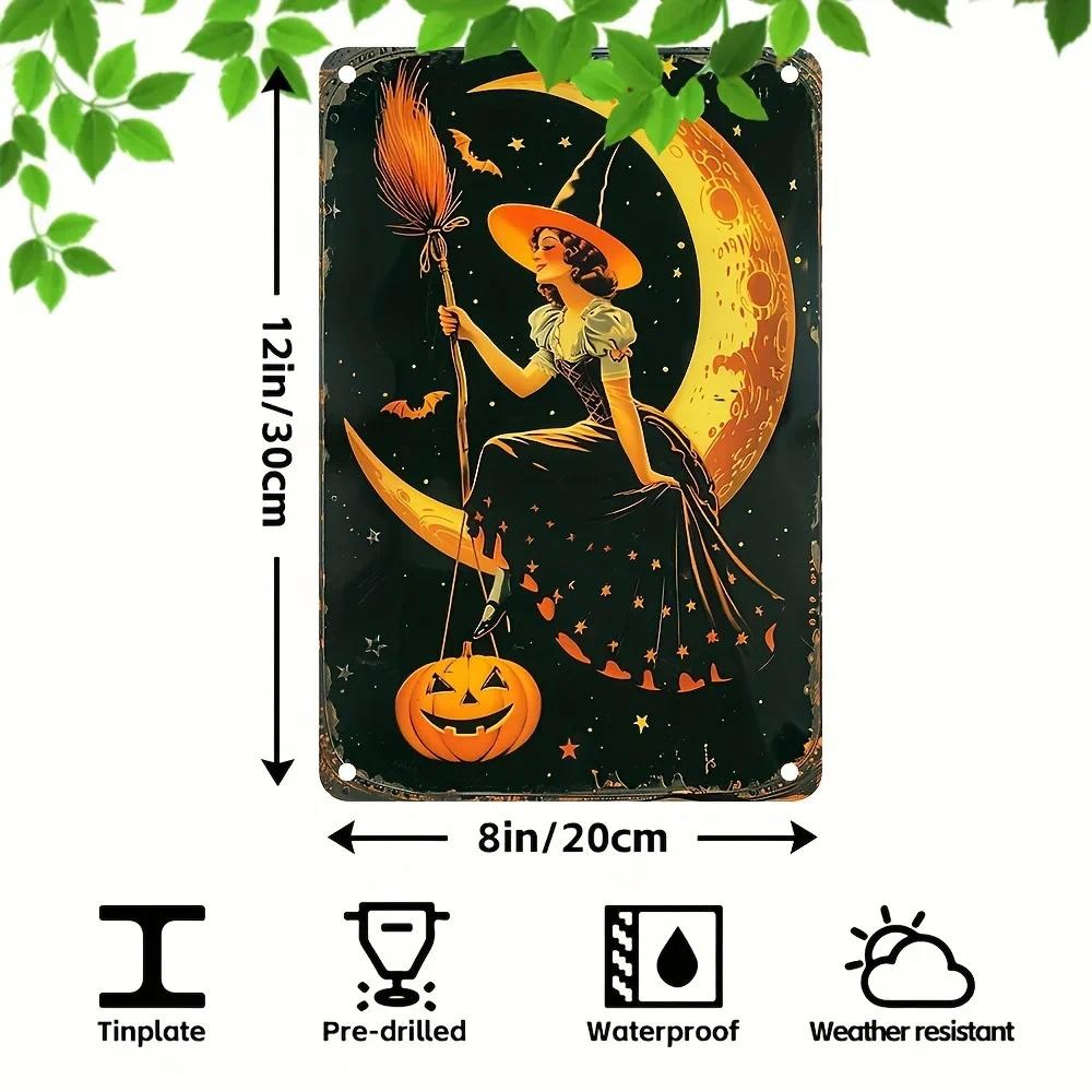 Spook-tacular Decor: Vintage Halloween Tin Sign, 12