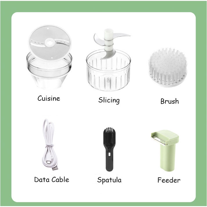 New 6In1 Multifunctional Vegetable Cutter Handheld Wireless Food ...