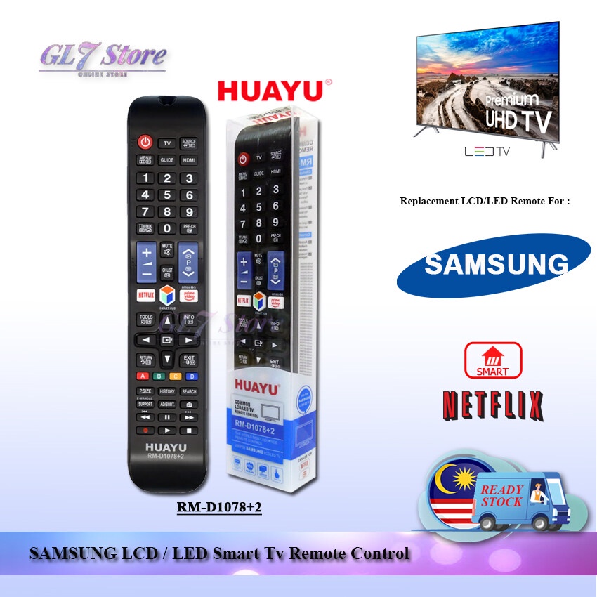 SAMSUNG LCD LED TV REMOTE CONTROL UNIVERSAL RM-D1078+ WITH NETFLIX ALAT ...