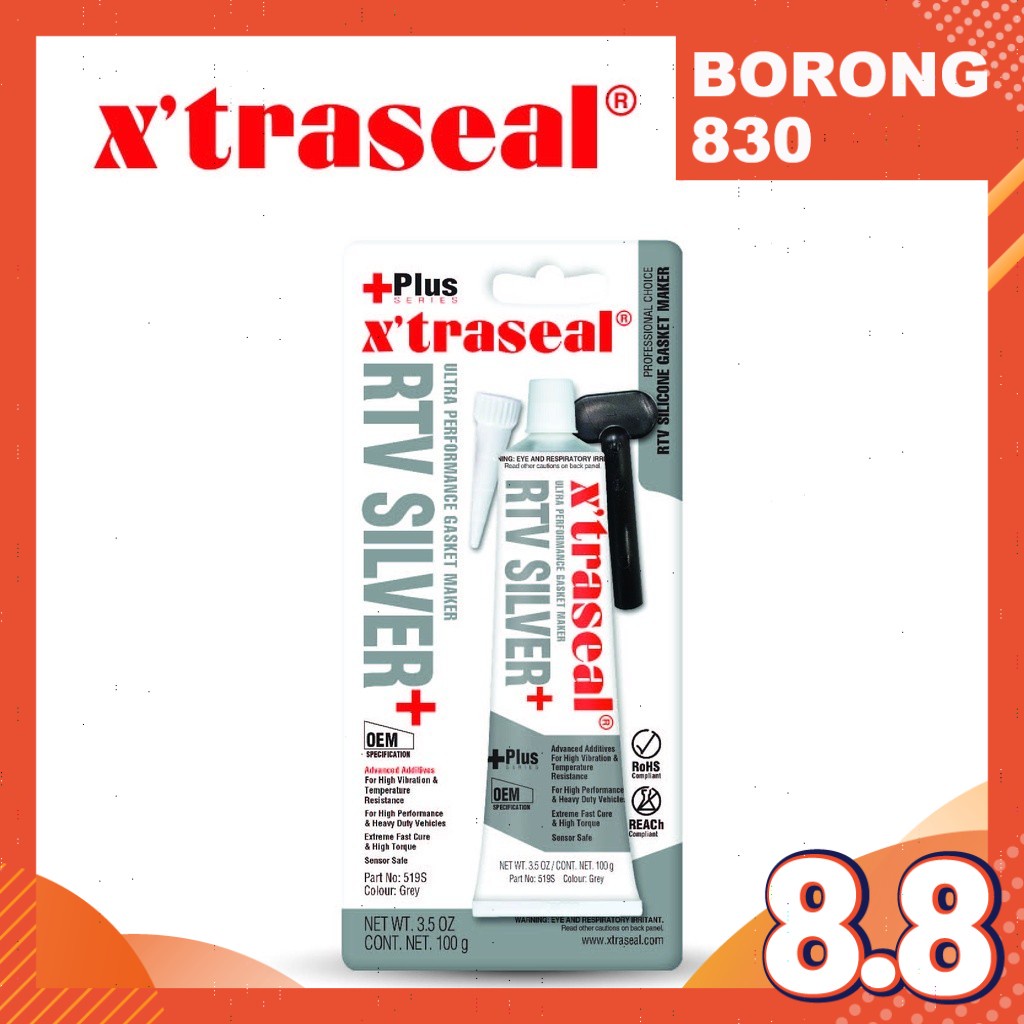 830 X'traseal Plus Series Silver+ RTV Gasket Maker 100g | Shopee Malaysia
