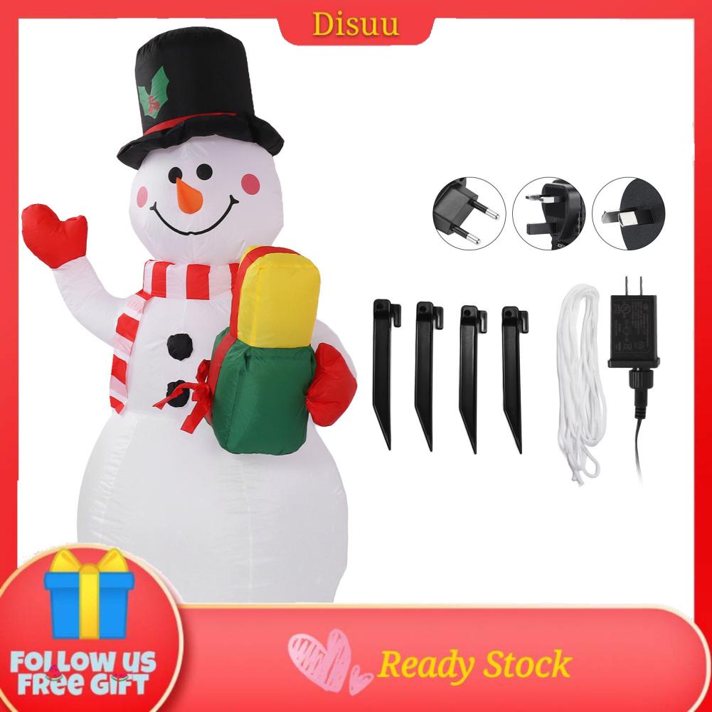 Disuu Christmas Blow Up Snowman Inflatable Nylon Rope Colorful Light 1. ...