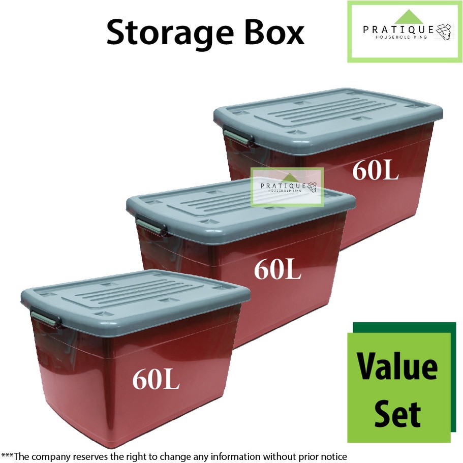 36Pcs Combo 60L Storage Box With Wheels/ Storage Box/ Plastic Storage