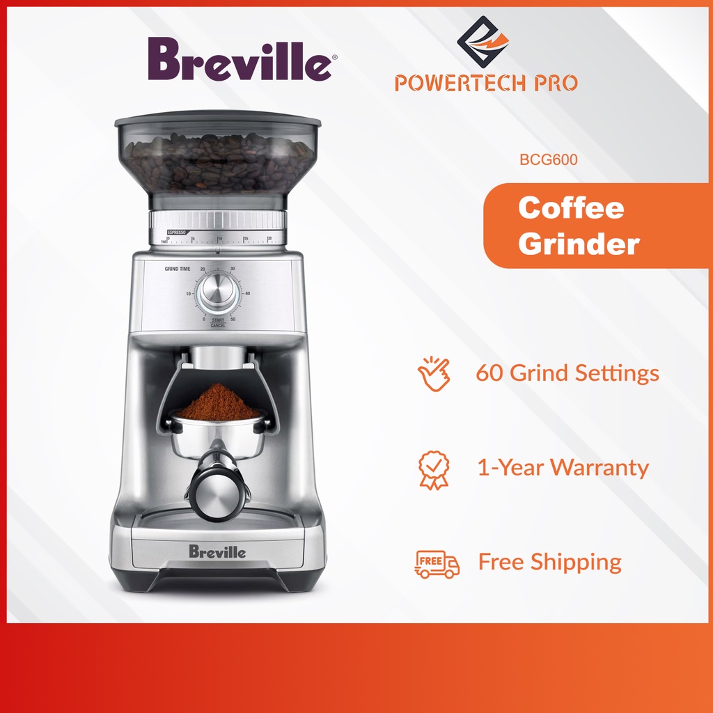 Breville Coffee Grinder with Stainless Steel Conical Burrs Grinding