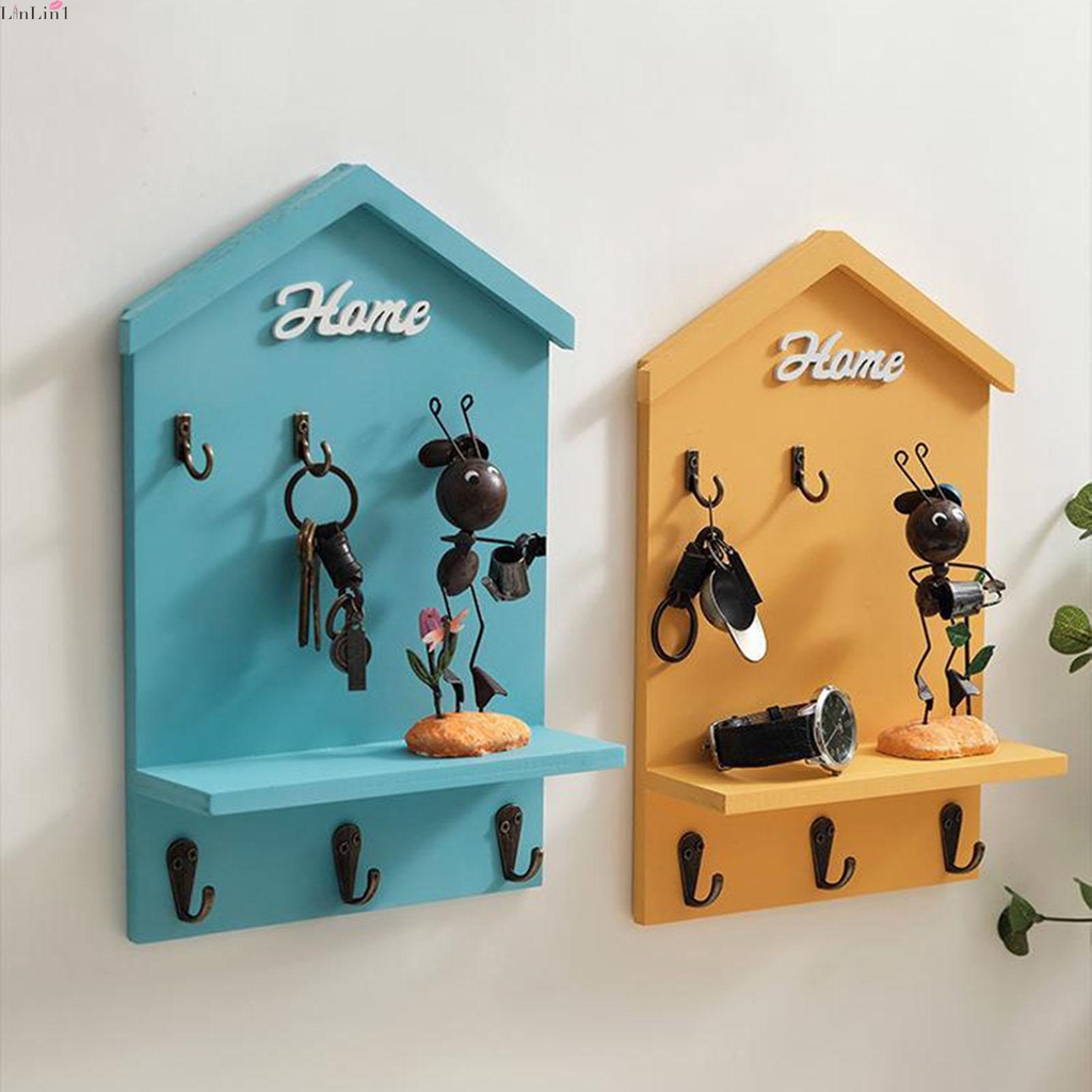 House Shape Key Holder Hooks Farmhouse Decorative Key Holder | Shopee ...