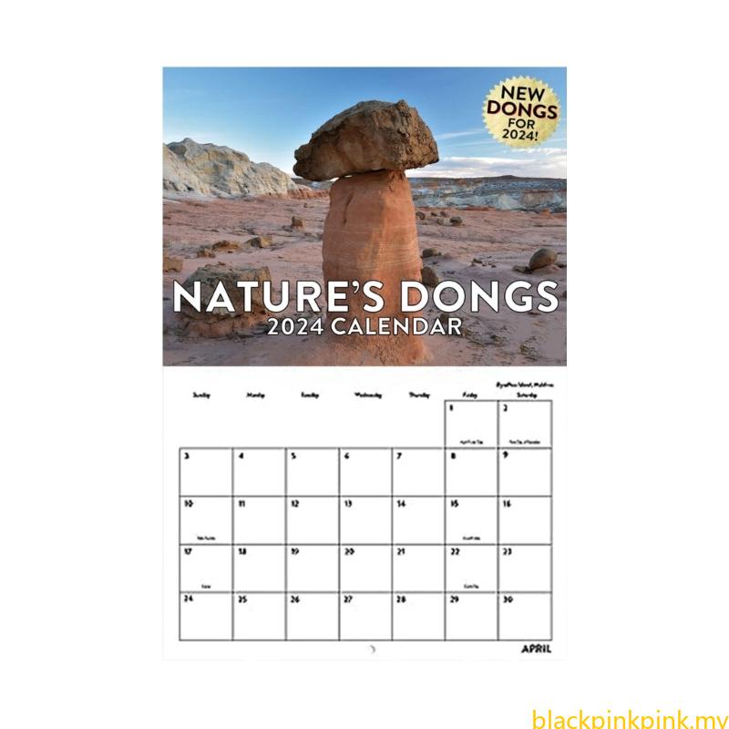 BLACK Wall Calendars 12 Month Natures Dongs Calendar 2024 Funny Adult