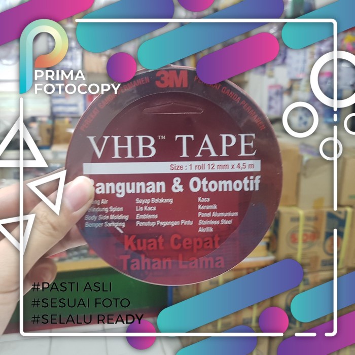 Double Tape VHB 3M ORI 12mm x 5m Double Tape Super Strong Foam Foam