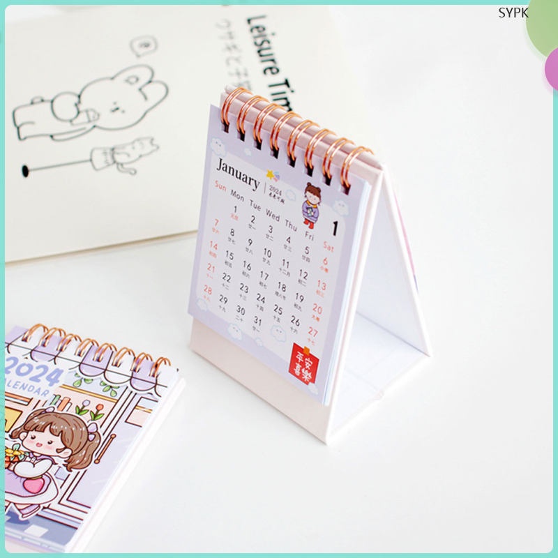 5 Pcs Easels Office Table Monthly Desk Calendar Standing Calendars Flip ...