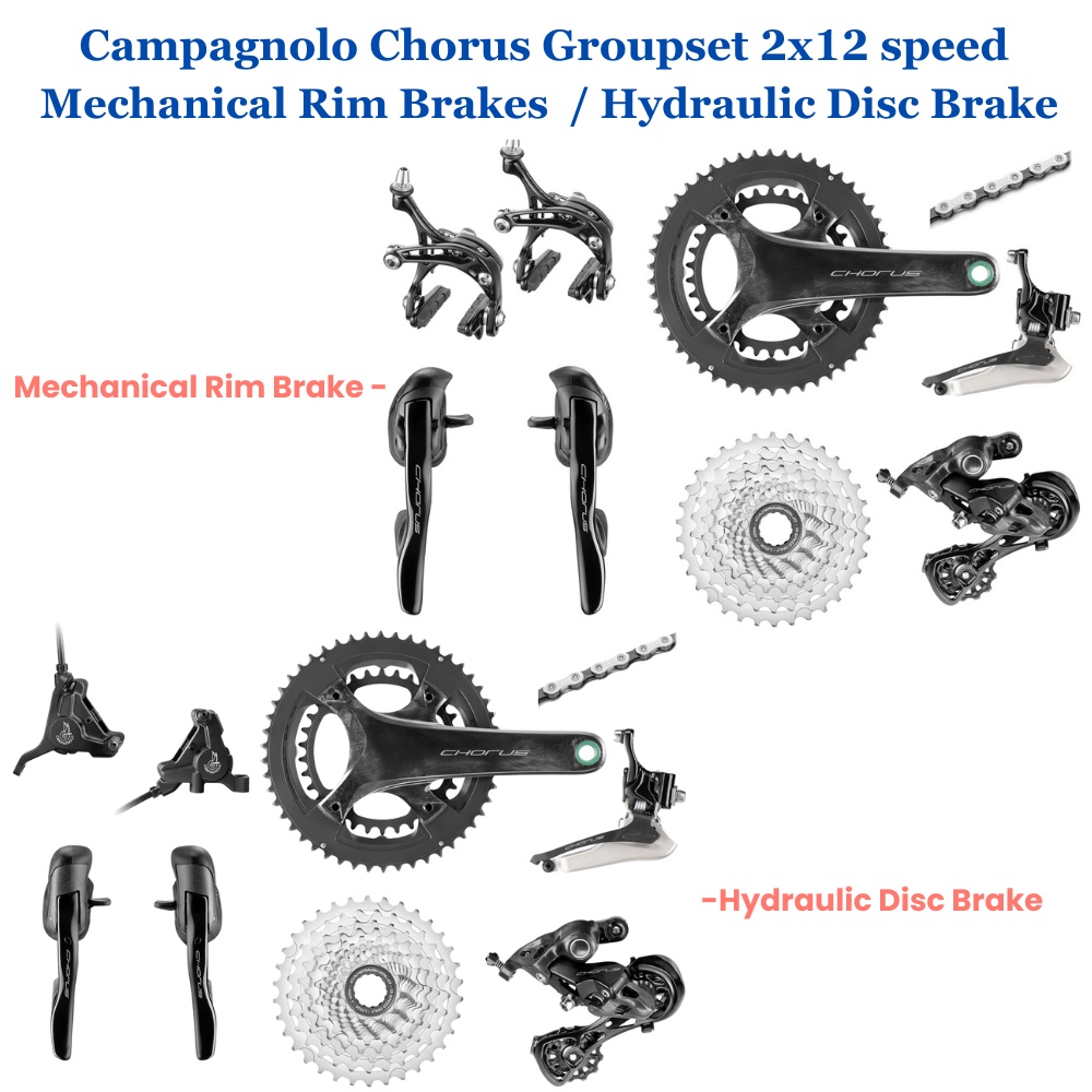 Campagnolo Chorus Groupset 2x12speed Mechanical Rim Brakes Flat