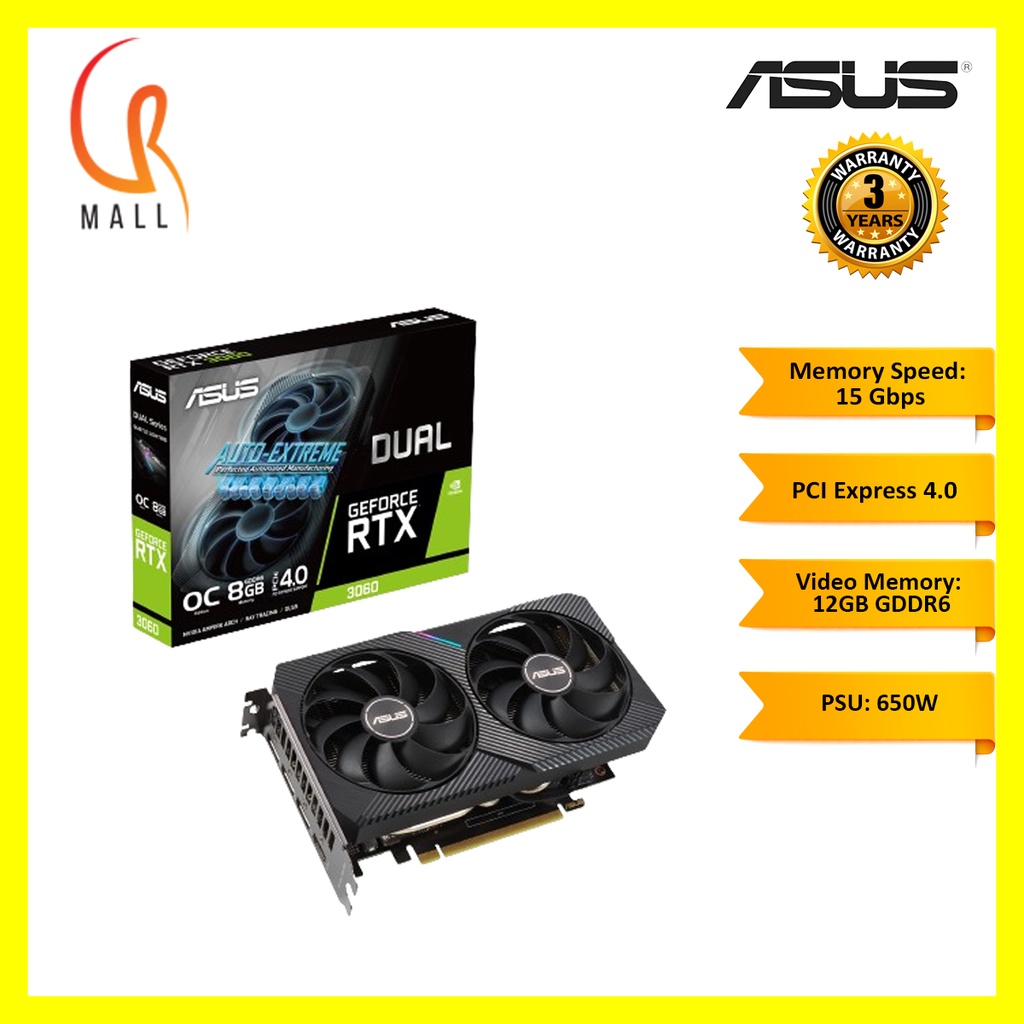 ASUS Dual GeForce RTX 3060 OC Edition 12GB GDDR6
