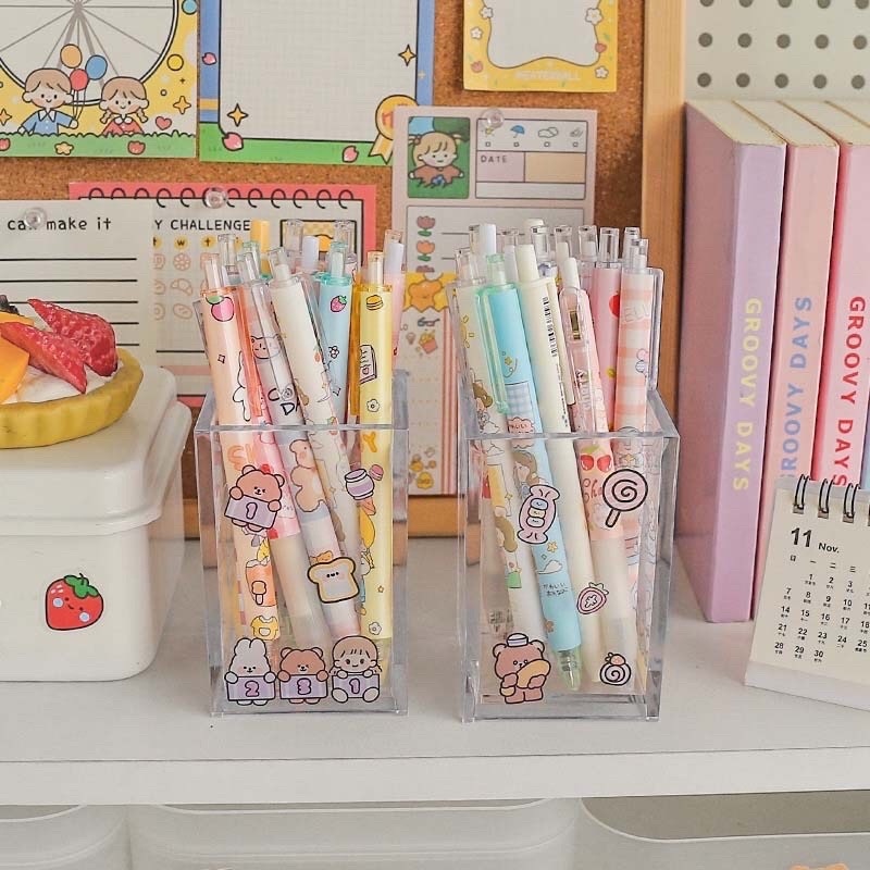 Transparent Desktop Pen Holder, Clear Plastic Accessory Pen Holder With ...