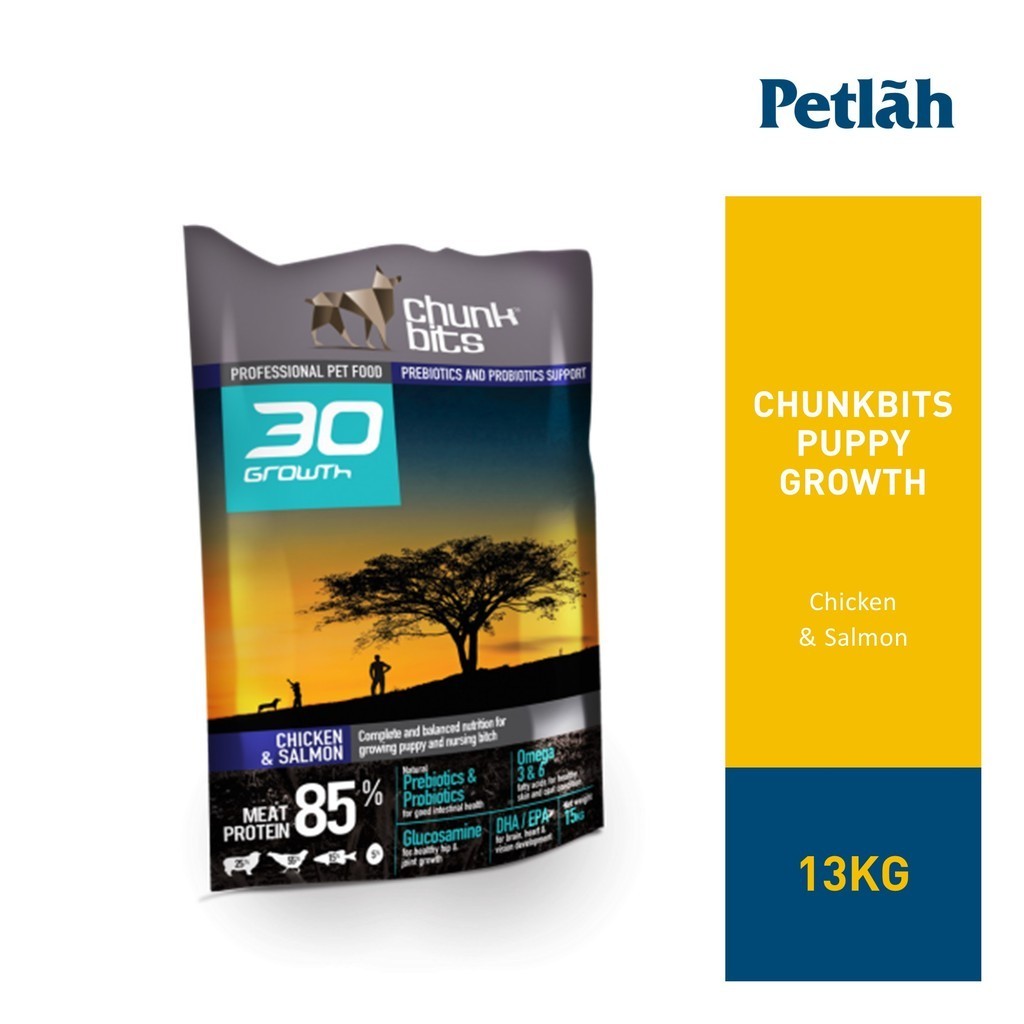 Chunkbits Puppy Growth Chicken & Salmon 13kg | Shopee Malaysia