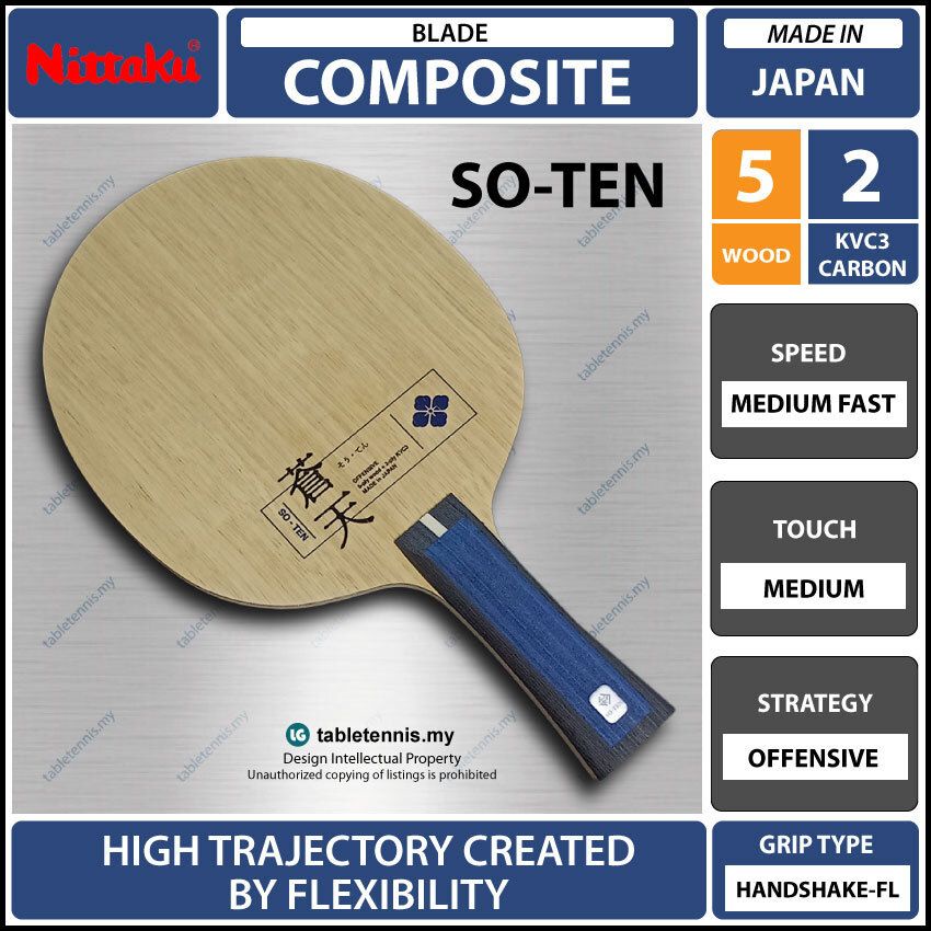 Nittaku Blade So Ten FL Composite Carbon Table Tennis Blade Paddle Bat ...