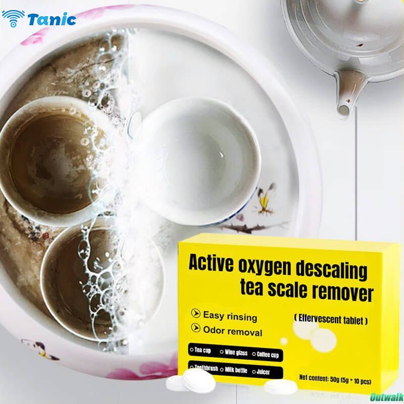 10pcs/box Active Oxygen Descaling Bubble Tea Stain Cleaner Agent ...