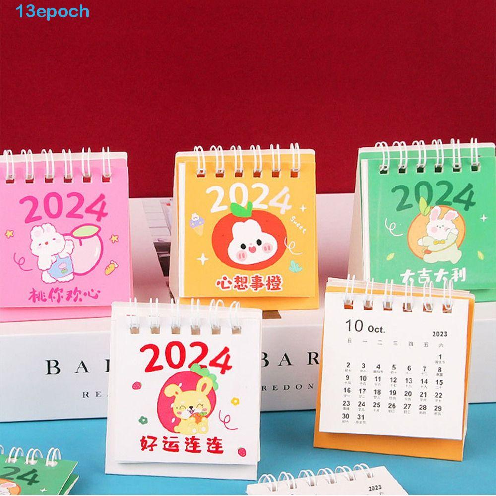 EPOCH 2024 Calendar, Agenda Organizer Standing Flip Calendar Mini Desk