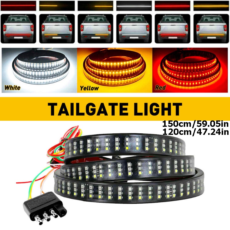 1PC 59.05in 3 Colors LED Car Truck Tailgate Lights Bar Strip Turn ...