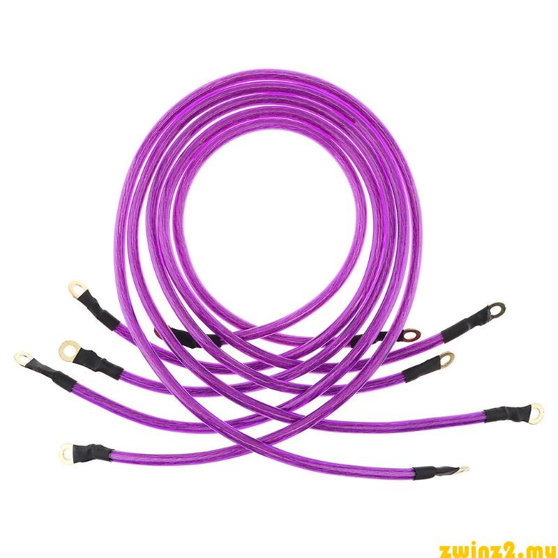 zwinz2 5Pcs 5Point Car Battery Ground Grounding Earth Cable Wire