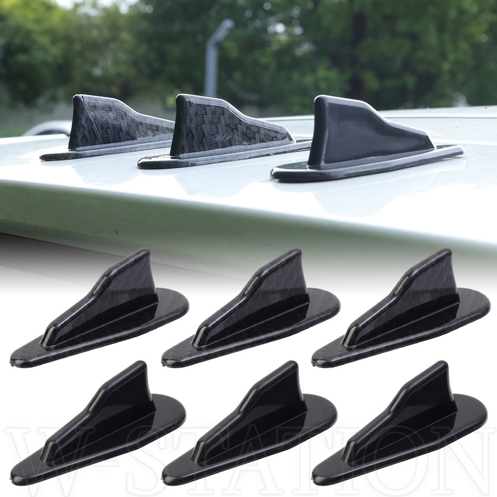 Self-adhesive Black Shark Antenna Roof Decor   Carbon Fiber Car Rear 