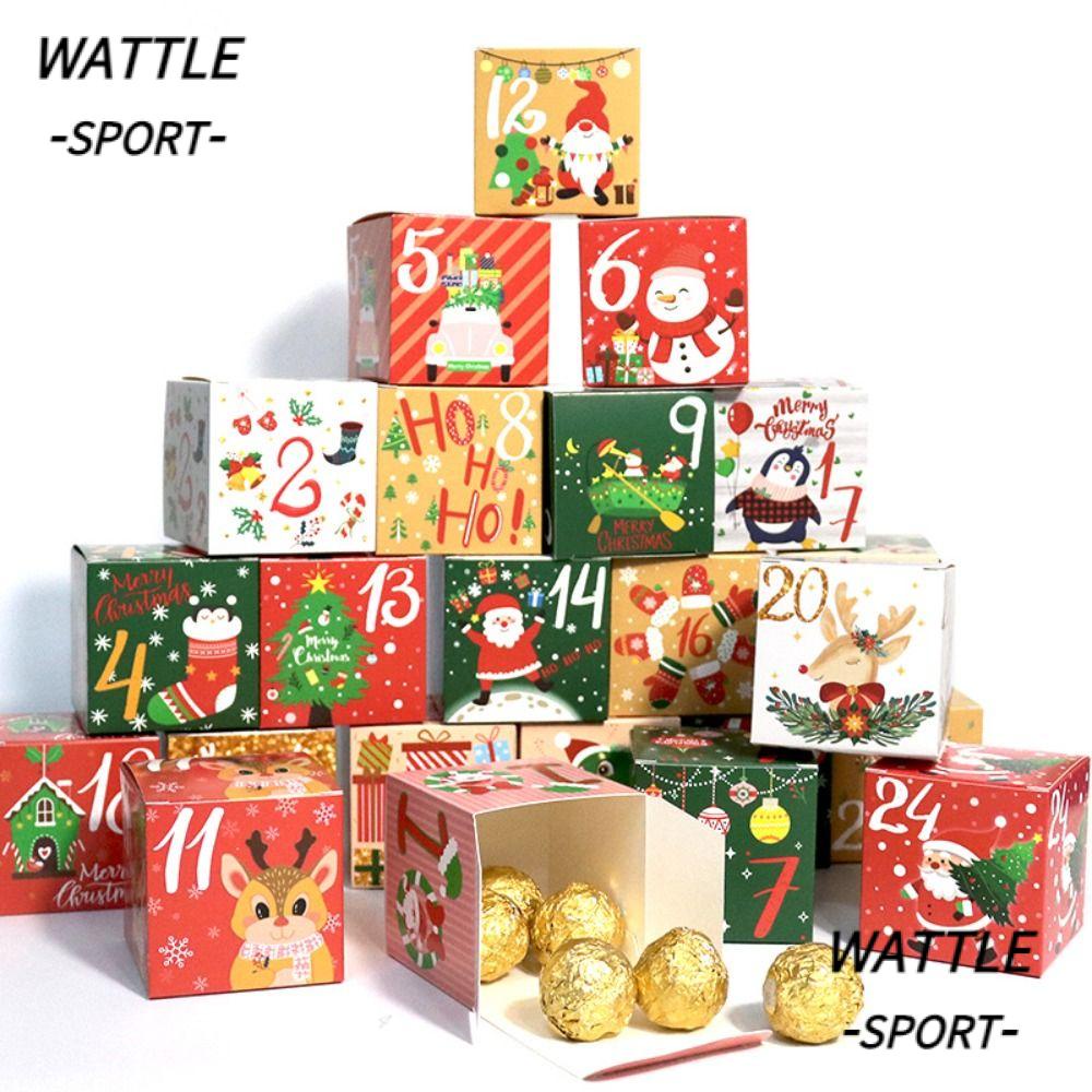 WASPORT 24PCS Candy Box, 124 Christmas Advent Calendar Gift Boxes