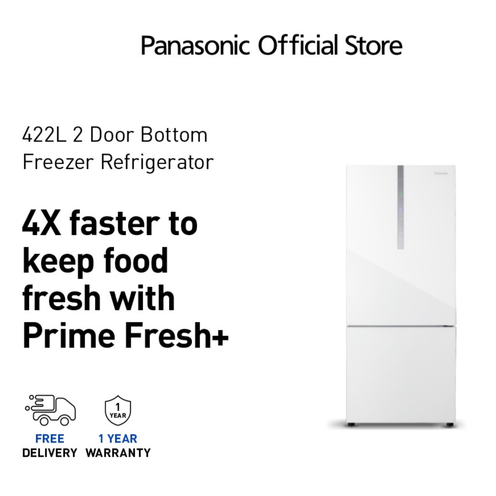 Panasonic NRBX421 2Door Bottom Freezer Refrigerator Glass Door Series