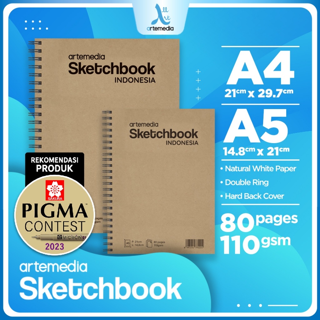 Sketchbook Artemedia A5 Craft Cover 110 Gsm Spiral Volume Side Sketch ...