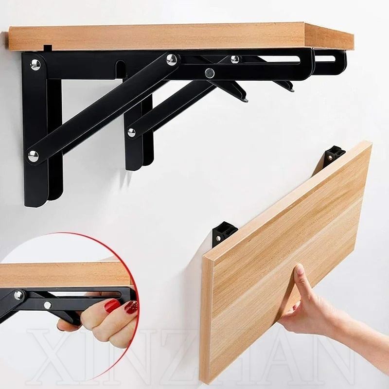 1 Pair Stainless Steel Folding Bracket / Wall-mounted Storage Rack Base ...