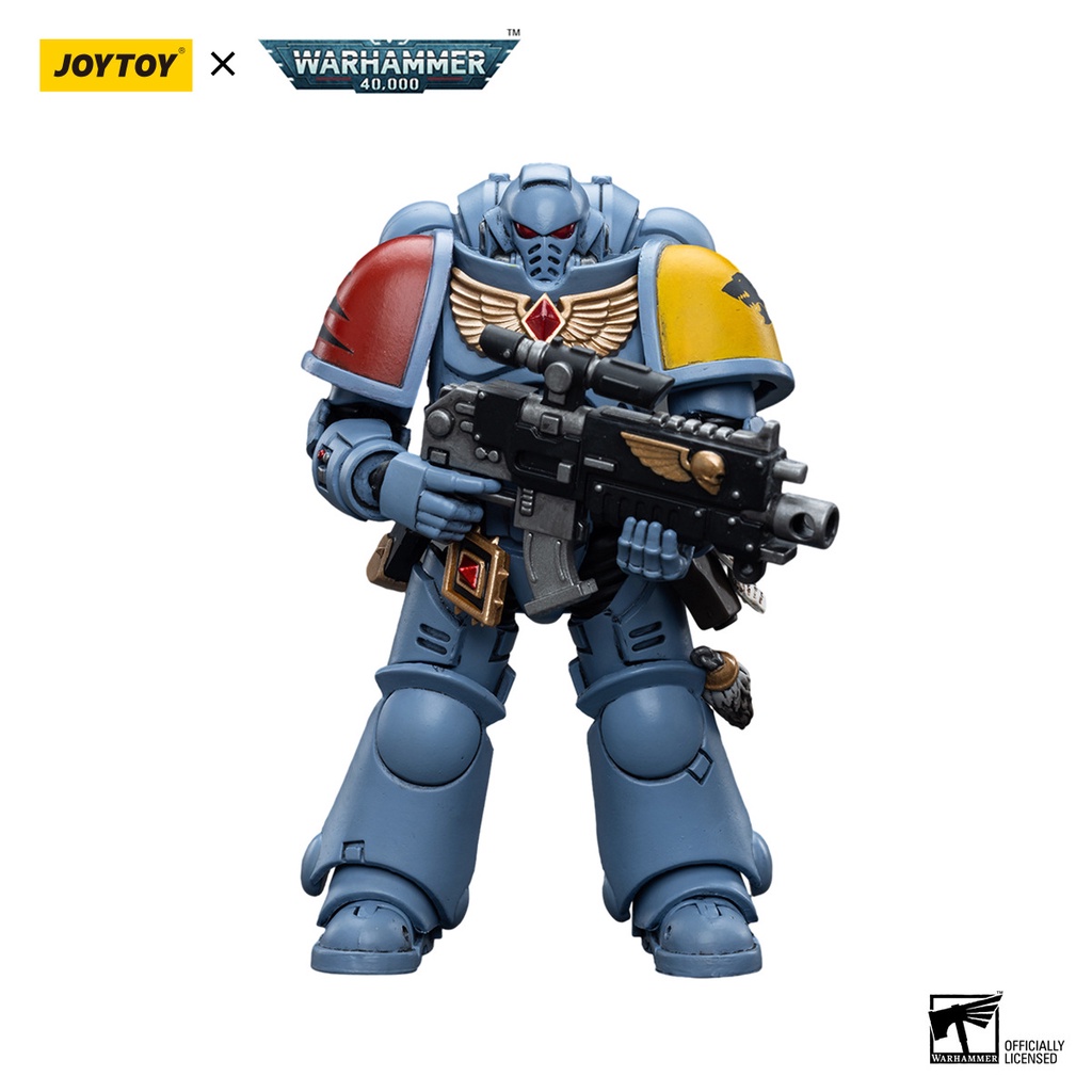 Figurine JoyToy Warhammer 40K Space Marines Ultramarines Intercessors échelle 1/18 - Référence JT6632