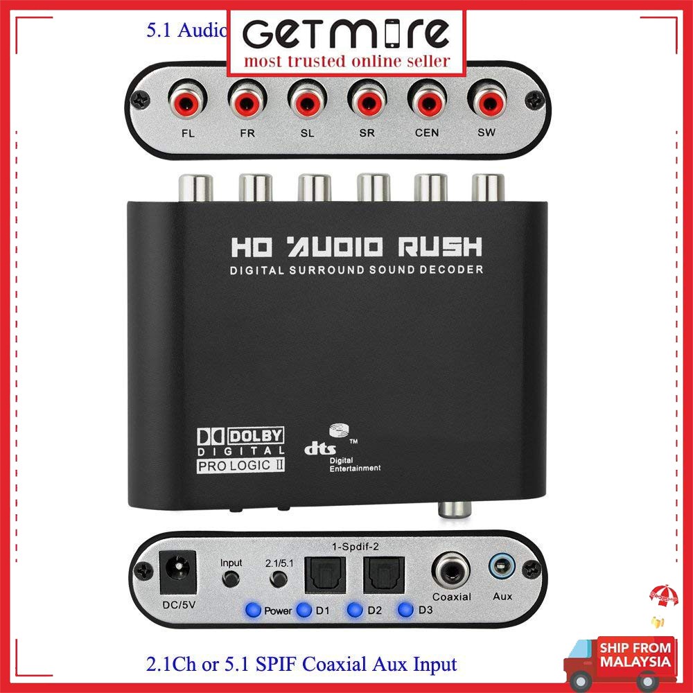 5.1 Channel Signal Analog Surround Sound Digital Audio Decoder HD ...