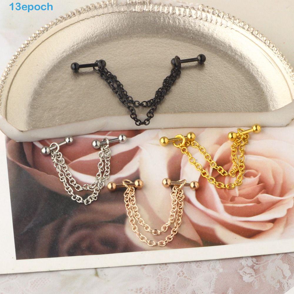 EPOCH Double Piercing Stud, Stainless Steels Nonallergenic Industrial