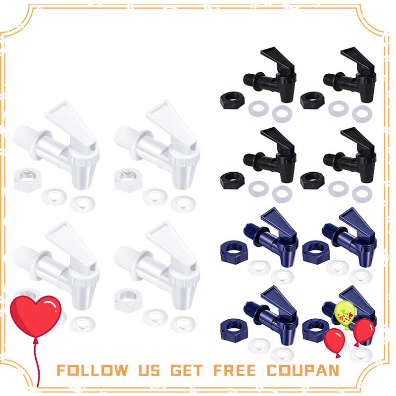 4 Pieces Replacement Cooler Faucet Water Bottle Jug, Dispenser Tap Set, Reusable Spigot Spout