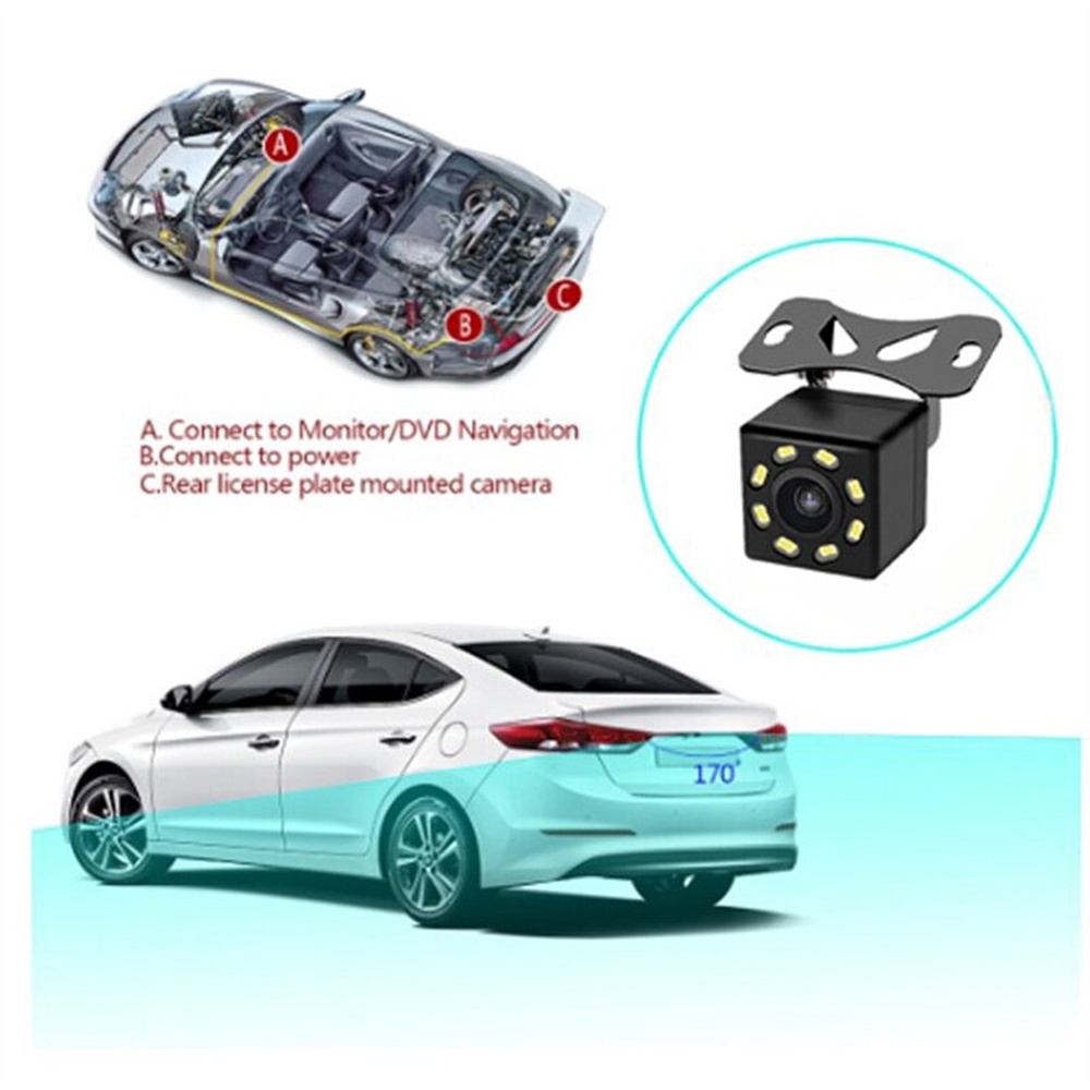 8 LED Car Rear View Camera120 Degree HD Night Vision Reverse camera ...