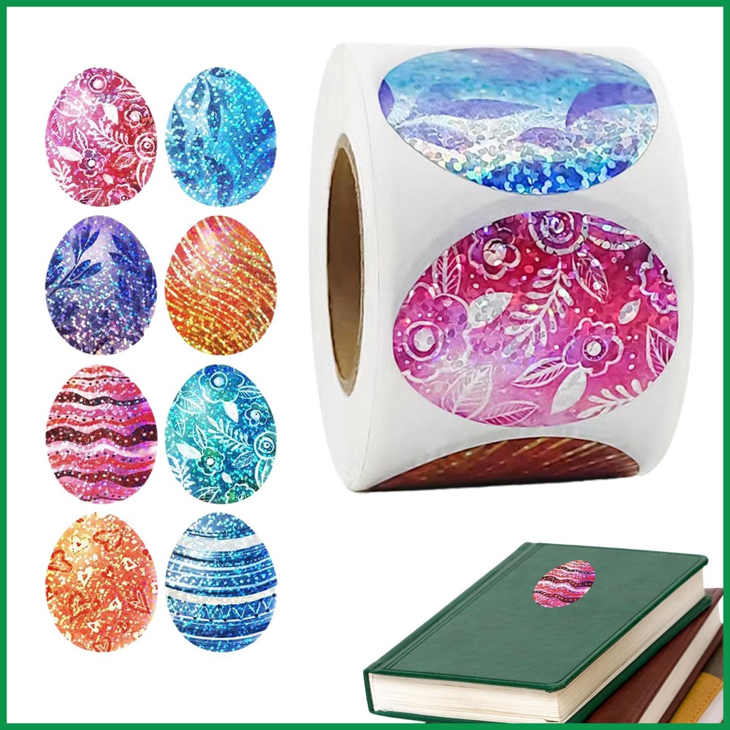 Easter Egg Stickers Cartoon Egg Glitter Decals Cute Party Favors for ...