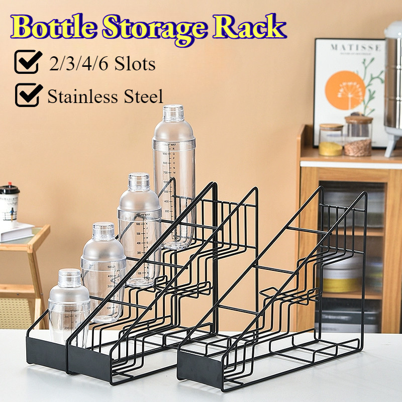 4/6/9 Slots Bottle Rack Stainless Steel Wine Storage Stand Syrup Rack ...