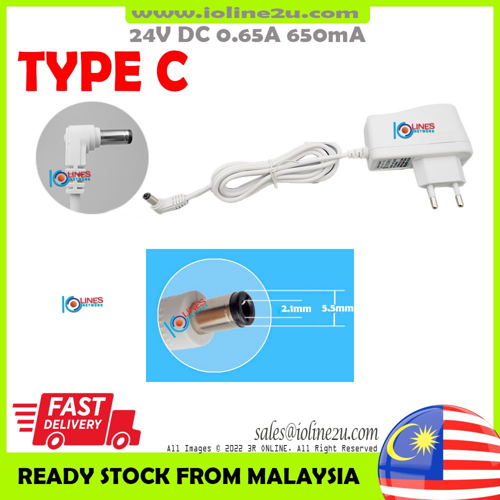 24V 650mA DC 0.65A Switching Power supply adapter 5.5*2.1mm for Aroma ...