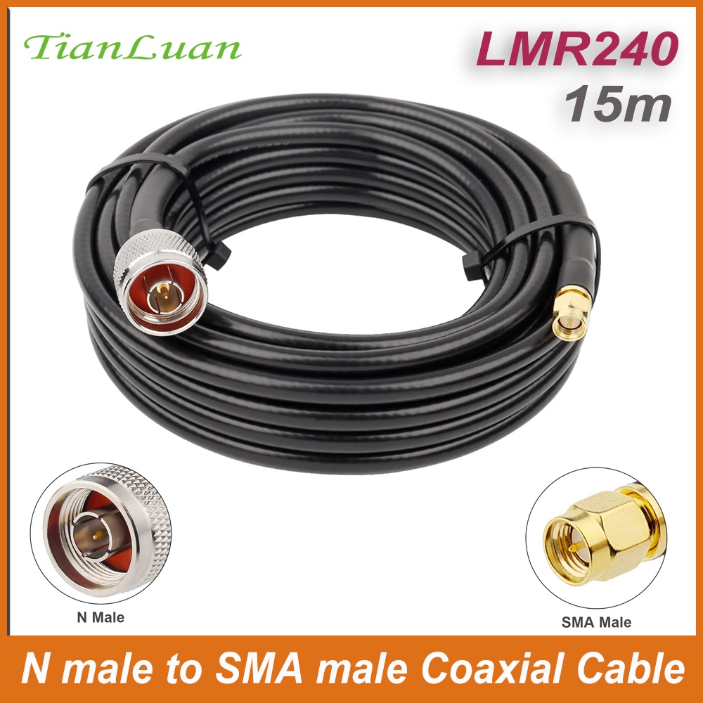 Lmr240 15m Coaxial Cable N Male To Sma Male Connector Extension Cable Low Loss 50ohm Coax Cables 1061