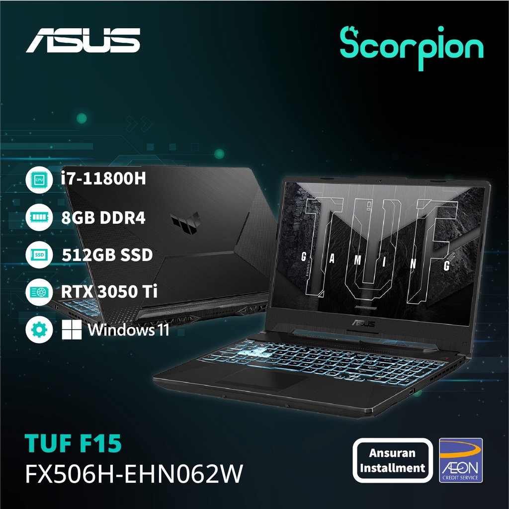 Asus TUF F15 FX506H-EHN062W Gaming Laptop（Aeon Credit Services-36 ...