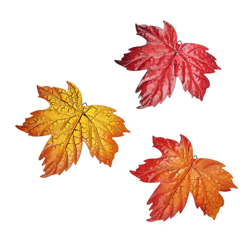 Autumn Metal Maple Leaf Wall Decor Metal Maple Leaf Wall Sculpture Set
