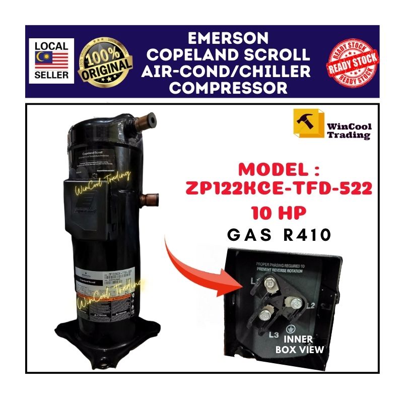 Emerson Copeland Scroll AirCond/Chiller Compressor 10HP (R410 Gas ...