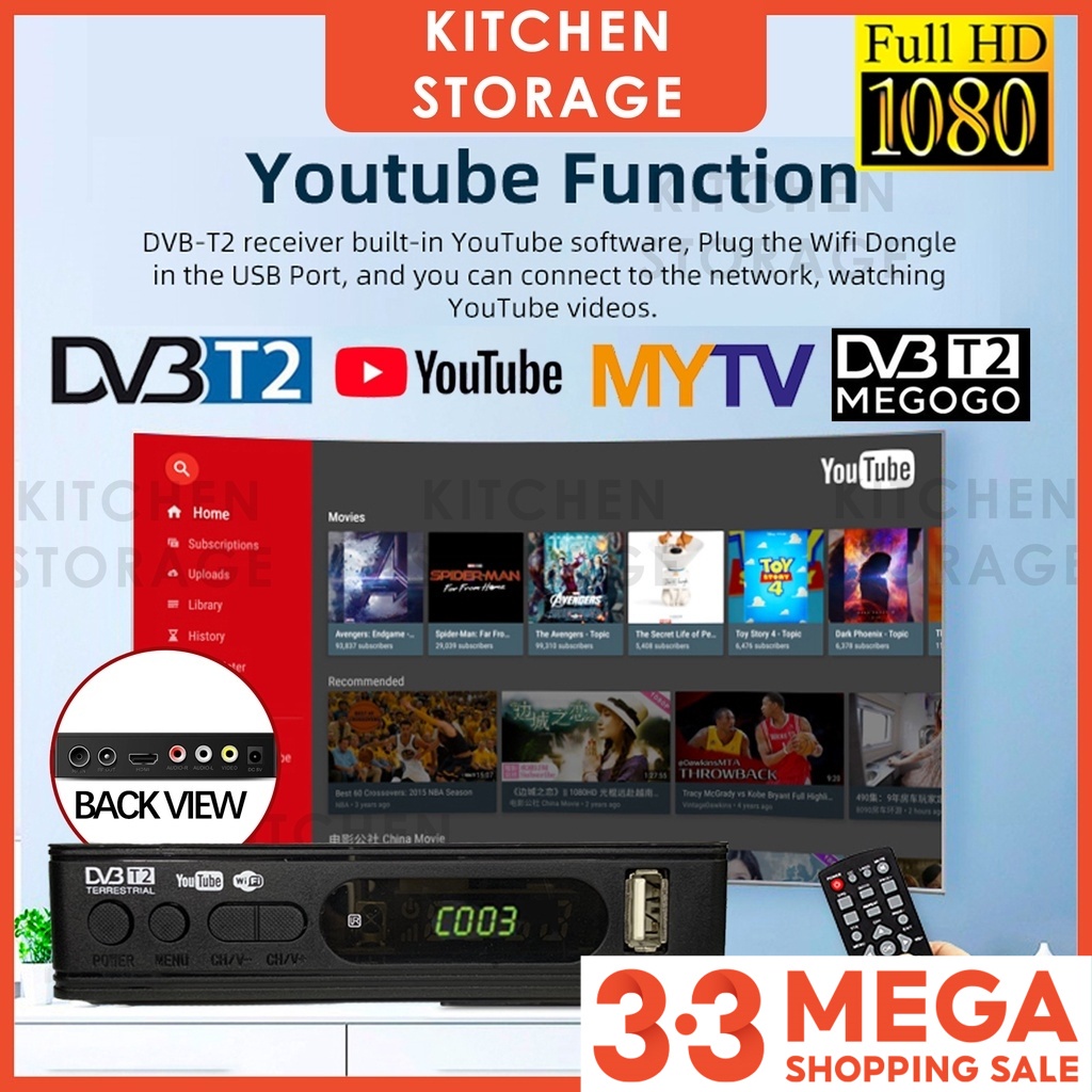 [READY STOCK] Decoder dekoder DVB T2 Digital Decoder DVBT2 Digital Tv ...