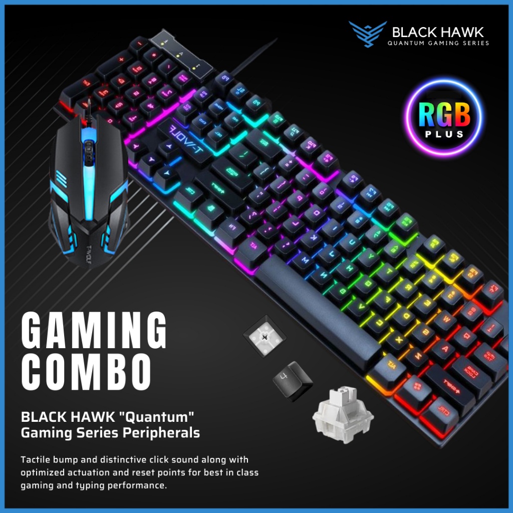 RGB Gaming Keyboard & Mous Mechanical feel keyboard and mouse set