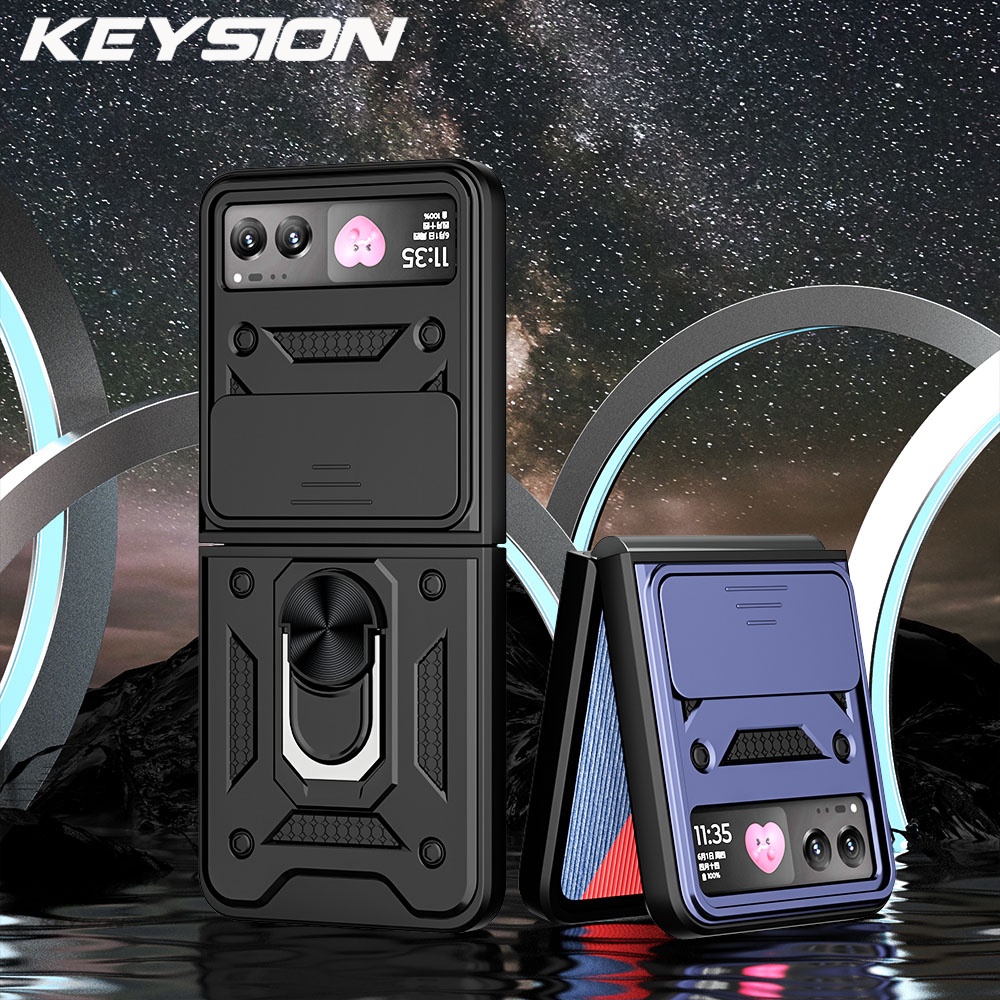 KEYSION Shockproof Armor Case For Motorola Razr 40 5G Slide Camera Lens