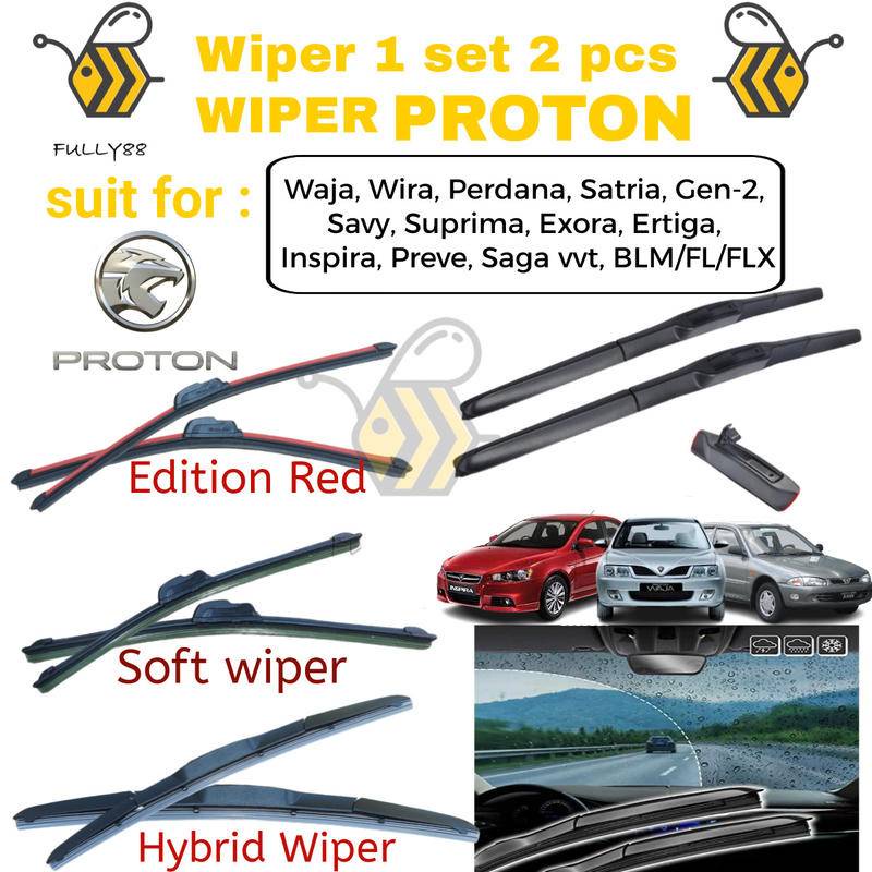 WiPER SET 2PCS WIPER PROTON SOFT WIPER,HYBRID WIPER Ertiga, Preve ...